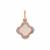 Rosé Quartz Pendant with White Zircon in Rose Gold Plated Sterling Silver 4.30cts