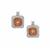 Imperial Mongolian Andesine Earrings with White Zircon in Sterling Silver 2.50cts