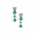 Panjshir Emerald Earrings with White Zircon in 9K White Gold 0.50ct