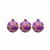 Set of 3 Purple And Gold Hanging Decorations