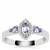 Tanzanite Ring with White Zircon in Sterling Silver 0.50ct