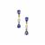 AA Tanzanite Earrings with White Zircon in 9K Gold 2.15cts
