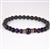 Black Agate, Purple Tiger's Eye Stretchable Bracelet with Black Spinel in Gold Tone Sterling Silver 52cts