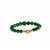 Type A Dulong Jadeite Bracelet with White Topaz in Gold Tone Sterling Silver 117.21cts