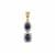 Diego Suarez Blue Sapphire Pendant with White Zircon in 9K Gold 1.60cts