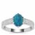 Neon Apatite Ring with White Zircon in Sterling Silver 1.71cts
