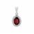 Malawi Garnet Pendant with White Zircon in Sterling Silver 2.55cts