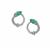 Botli Green Apatite Earrings with White Zircon in 9K White Gold 1.45cts