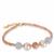 Kaori Freshwater Cultured Pearl, Sunstone & Aquamarine Gold Tone Sterling Silver Bracelet 