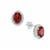 Nampula Garnet Earrings with White Zircon in Sterling Silver 2cts