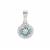 Aquamarine Pendant with White Zircon in Sterling Silver 0.90cts