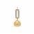 Golden South Sea Cultured Pearl Pendant with White Zircon in 9K Gold (15mm)