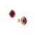 Burmese Ruby Earrings with White Zircon in 9K Gold 2.40cts