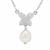 South Sea Cultured Pearl Necklace with White Zircon in Sterling Silver (7MM)