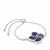 Sar-i-Sang Lapis Lazuli Slider Bracelet with White Zircon in Sterling Silver 9.45cts