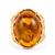 Baltic Cognac Amber Ring in Tone Plated Sterling Silver (15x20mm)