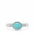 Sleeping Beauty Turquoise Ring with White Zircon in Sterling Silver 1.20cts