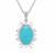 Sleeping Beauty Turquoise Necklace with White Zircon in Sterling Silver 4.75cts