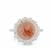 Icy Lychee Nanhong Agate Ring with White Zircon in Sterling Silver 7.59cts 