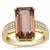 Pink Diaspore Ring with Diamond in 18K Gold 7.22cts