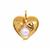 Freshwater Cultured Pearl Gold Tone Sterling Silver Heart Pendant (10mm)
