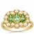 Tsavorite Garnet Ring with Akoya Cultured Pearl in 9K Gold (2 MM)