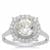 Himalayan Beryl Ring with White Zircon in Sterling Silver 2cts