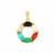 Multi-Colour Agate Pendant in Gold Tone Sterling Silver 2.10cts 