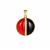 'The Royal Dual Jewel' Black & Red Agate with White Zircon Gold Tone Sterling Silver Pendant ATGW 9.65cts