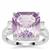 Rose De France Amethyst Ring with White Zircon in Sterling Silver 7.60cts