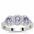 Tanzanite Ring with White Zircon in Sterling Silver 0.65ct