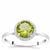 Jilin Peridot Ring with White Zircon in Sterling Silver 1.45cts