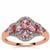Purple Sapphire Ring with White Zircon in 9K Rose Gold 1.35cts