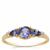 AA Tanzanite Ring with White Zircon in 9K Gold 0.90ct