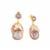 Purple Freshwater Baroque Pearl Earrings With Amethyst & Topaz (1 Pair) (13x18mm)