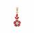 Burmese Red Spinel Pendant with White Zircon in 9K Gold 1.20cts