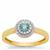 Ice Blue Diamonds Ring with White Diamonds in 9K Gold 0.38ct