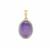 Purple Moonstone Pendant with White Zircon in 9K Gold 6.80cts