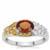 Madeira Citrine, Rio Golden Citrine Ring with White Zircon in Sterling Silver 1.80cts
