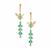 Hubei Natural Turquoise Earrings With White Topaz in Gold Tone Sterling Silver 2cts