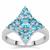 Swiss Blue Topaz Ring in Sterling Silver 1.60cts