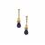 Thai Sapphire, Tanzanite Earrings with White Zircon in Gold Plated Sterling Silver 16.05cts (F)