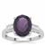 Zambian Amethyst Ring with White Zircon in Sterling Silver 3.35cts