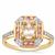 Idar  Pink Morganite, Pink Sapphire Ring with White Zircon in 9K Gold 1.55cts