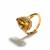Heliodor Ring with Diamond in 18K Gold 6.38cts