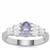 Tanzanite Ring with White Zircon in Sterling Silver 1.19cts