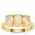Ethiopian Opal Ring in Gold Plated Sterling Silver 1.45cts