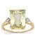 Canary Kunzite Ring with White Zircon in 9K Gold 5.55cts