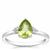Jilin Peridot & Diamond Sterling Silver Ring ATGW 1.20cts