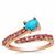 Sleeping Beauty Turquoise Ring with Kaffe Tourmaline in 9K Rose Gold 0.90cts